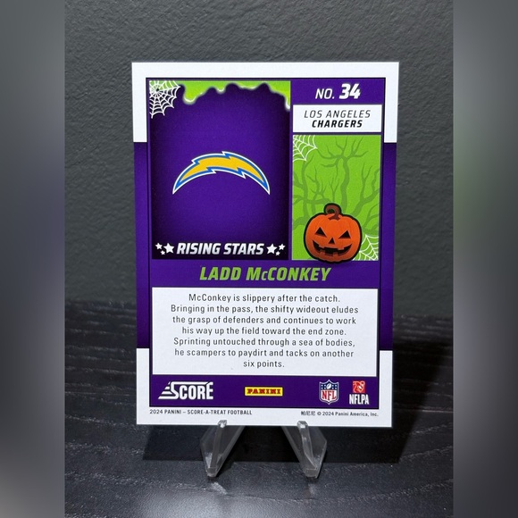 #34 Ladd McConkey 2024 Score-A-Treat - Rising Stars Orange Pumpkin - Picture 2 of 2